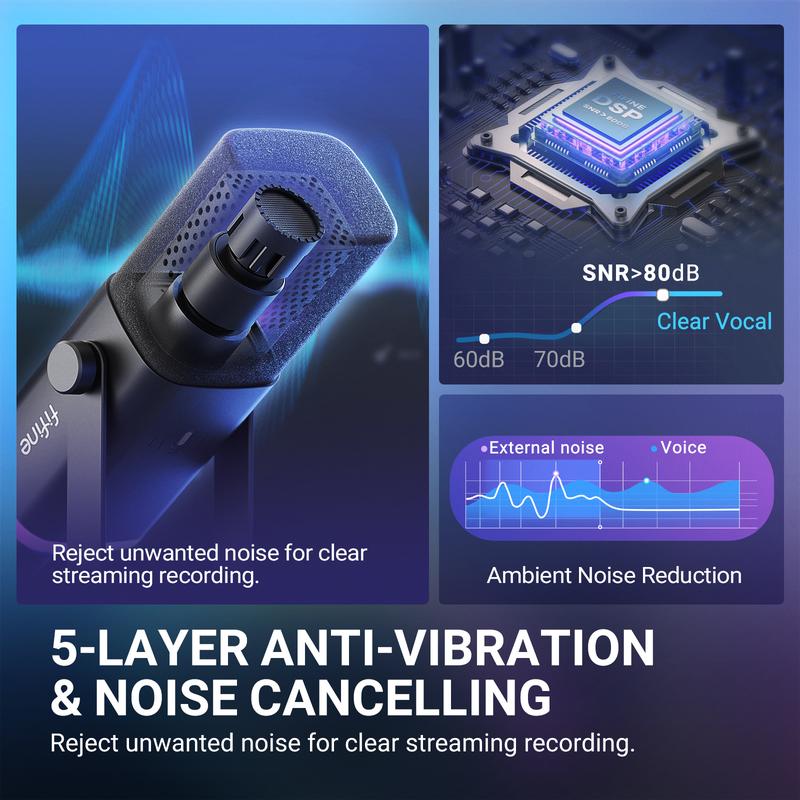 FIFINE AM8 RGB Gaming Mic | USB/XLR