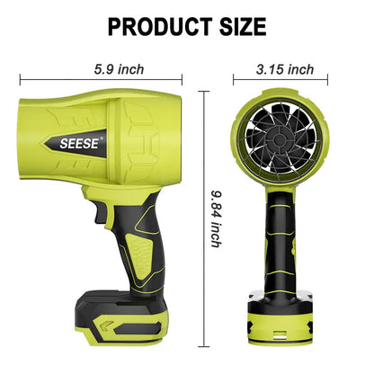 SEESE Turbo Jet Blower - Cordless, Handheld, Powerful for Car, Garden & Home
