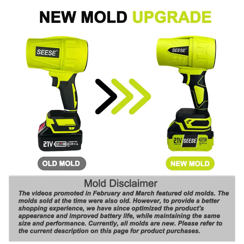 SEESE Turbo Jet Blower - Cordless, Handheld, Powerful for Car, Garden & Home